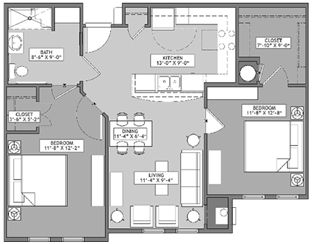 Lakewood Hills Senior Village | 2 Bed, 1 Bath