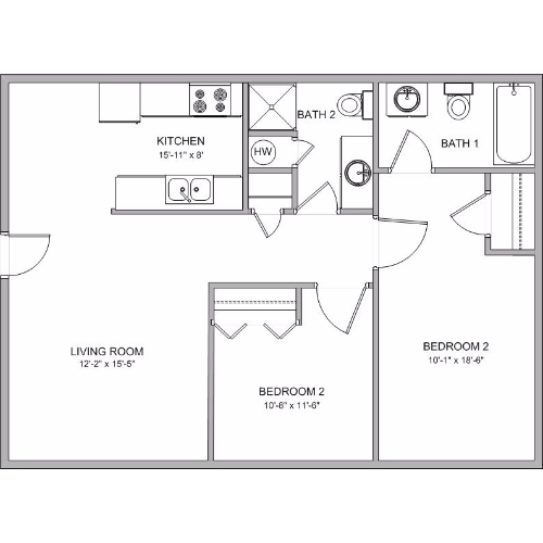 Troy Villa Apartments | 2 Bed, 2 Bath