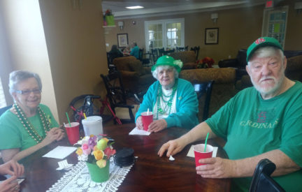 The Wyndham Park Residents Gather In Their St. Patrick’s Day Attire For Their Annual Party.