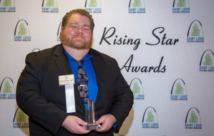 Evan Van Huss was honored for his strong work and dedication at the SLAA Rising Star Awards Banquet.