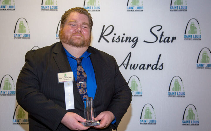 Evan Van Huss was honored for his strong work and dedication at the SLAA Rising Star Awards Banquet.