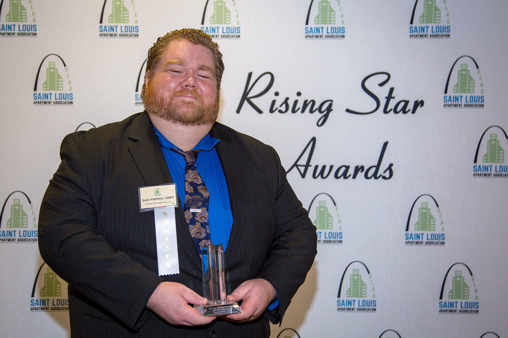 Evan Van Huss was honored for his strong work and dedication at the SLAA Rising Star Awards Banquet.