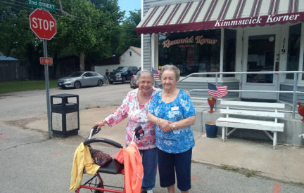 Lois And Diane, Wyndham Park Residents, Pose In Front Of Kimmswick Korner.