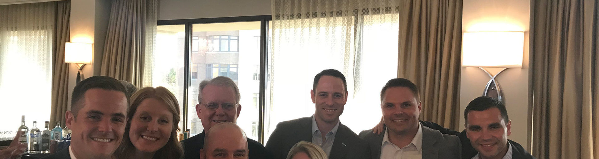 Members of a company standing together