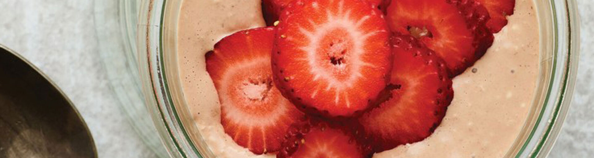 Fairway Management Spring Recipe: Chocolate Strawberry Overnight Oat Pudding; Photo and recipe credit: Self.com