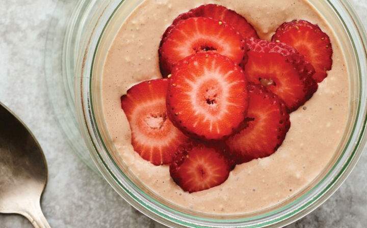 Fairway Management Spring Recipe: Chocolate Strawberry Overnight Oat Pudding; Photo and recipe credit: Self.com