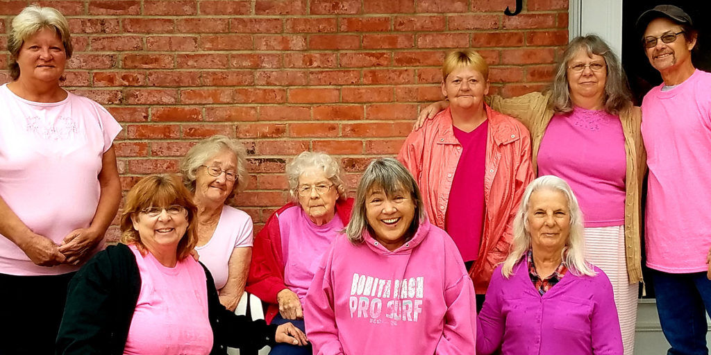 Ironton Estates residents wear pink in support of breast cancer research.