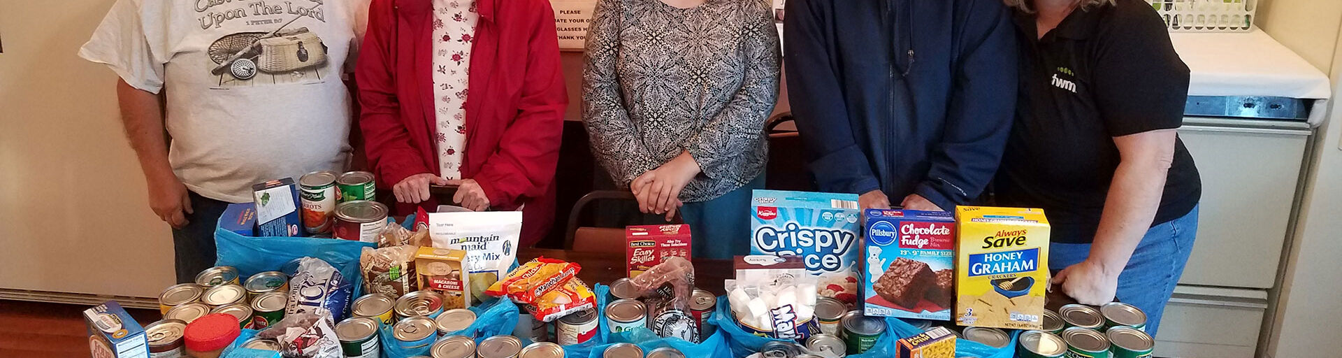 Ironton Estates residents and staff collected 165 non-perishable items during a food drive for the Arcadia Valley Food Pantry. Pictured above: Carrie Declue, Ellen Green, Lisa Nichols, Clarence Nash and Property Manager Tina Zangara.