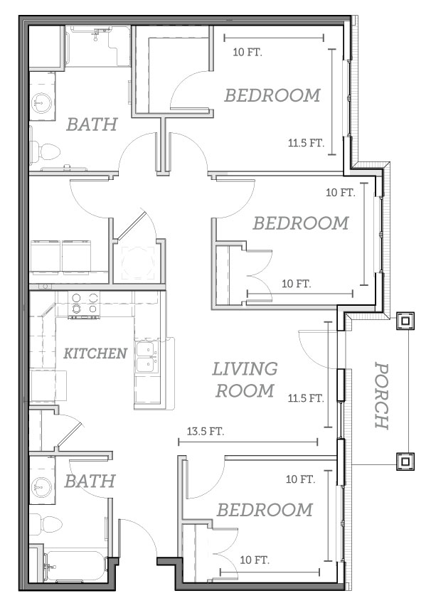 Parkview Terrace | 3 Bed, 2 Bath